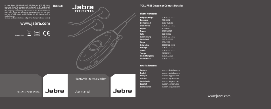 Jabra BT320s User Manual | 76 pages