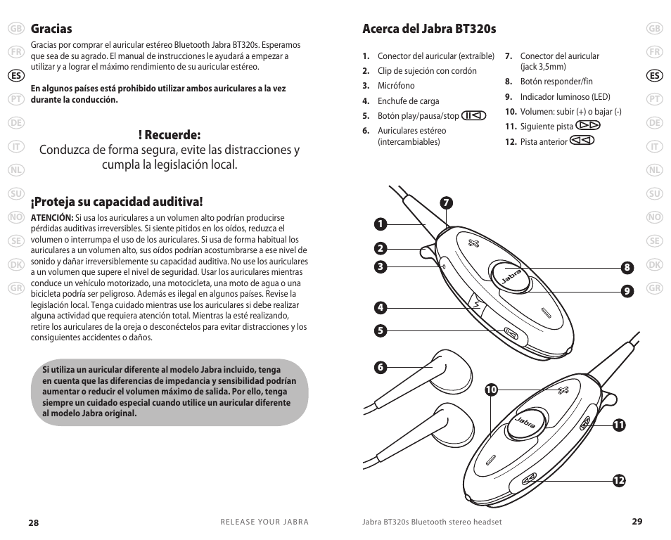 Acerca del jabra bt320s gracias | Jabra BT320s User Manual | Page 17 / 76