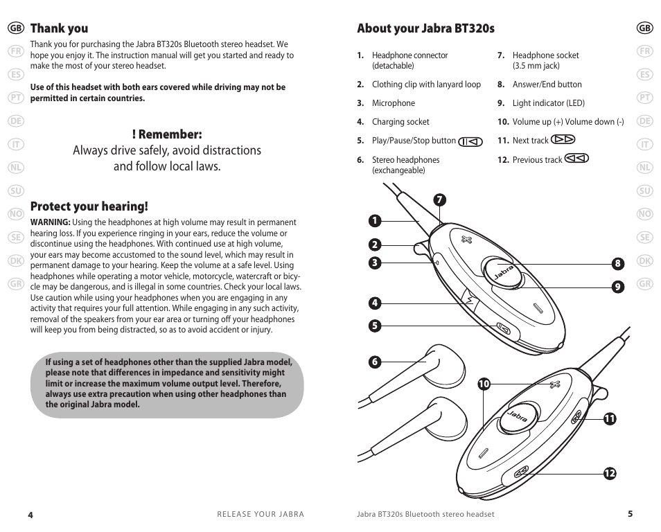 About your jabra bt320s | Jabra BT320s User Manual | Page 5 / 76