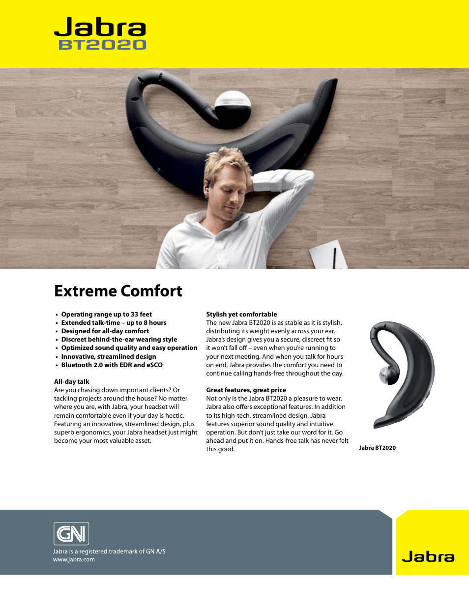 Jabra BT2020 User Manual | 2 pages