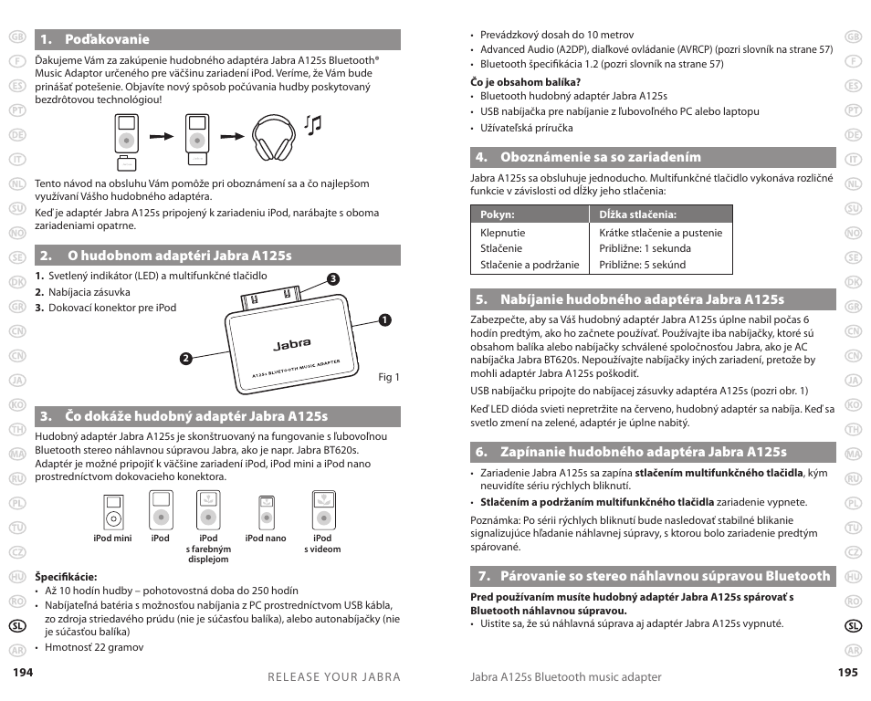 Jabra A125s User Manual | Page 100 / 106