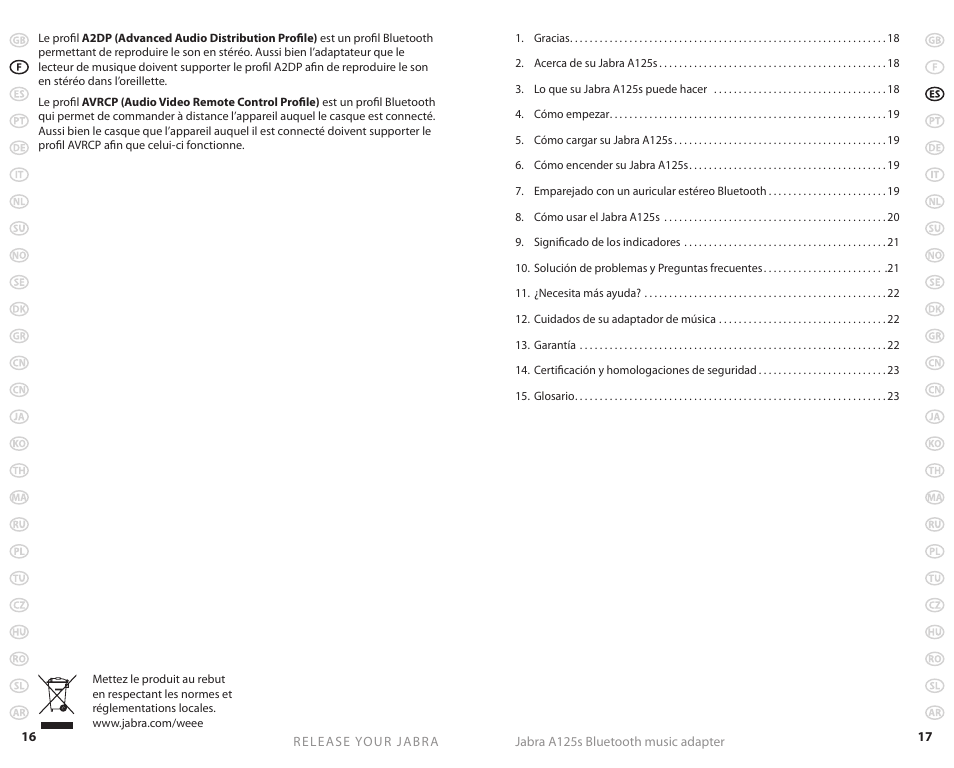 Jabra A125s User Manual | Page 11 / 106