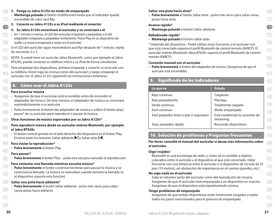 Jabra A125s User Manual | Page 13 / 106