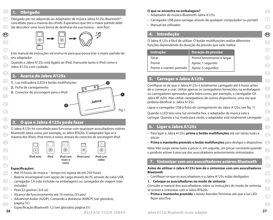 Jabra A125s User Manual | Page 16 / 106