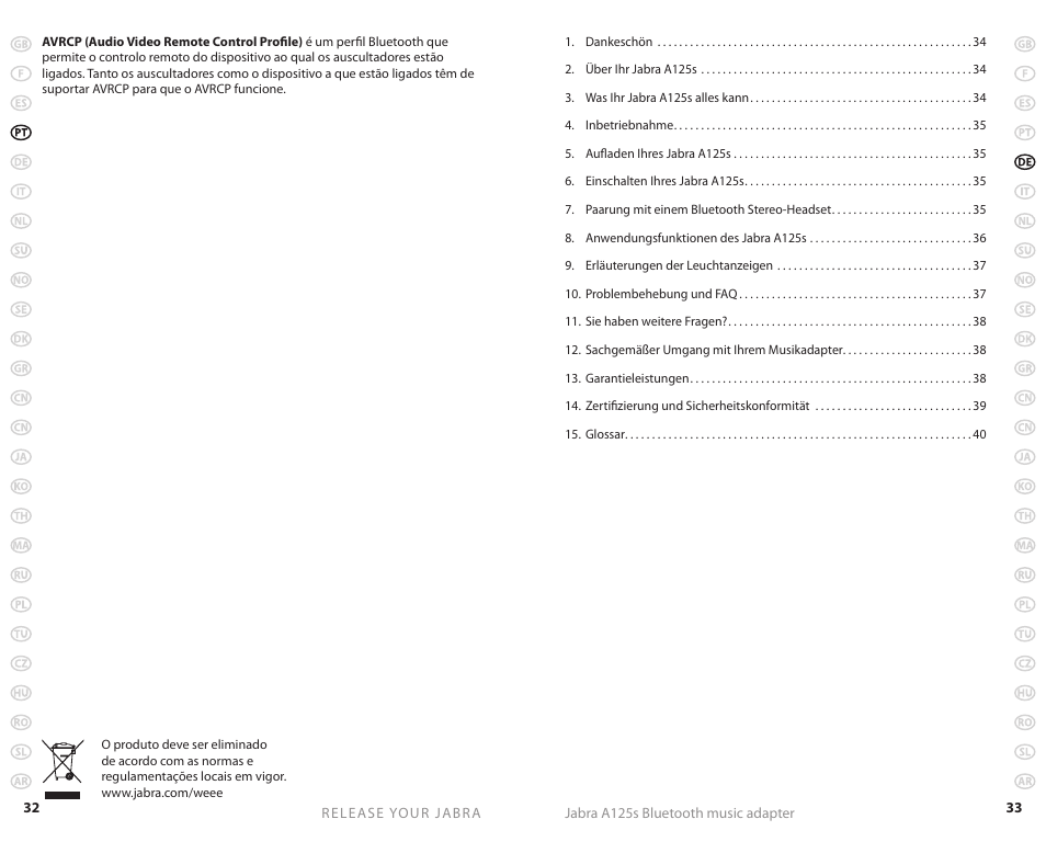 Jabra A125s User Manual | Page 19 / 106