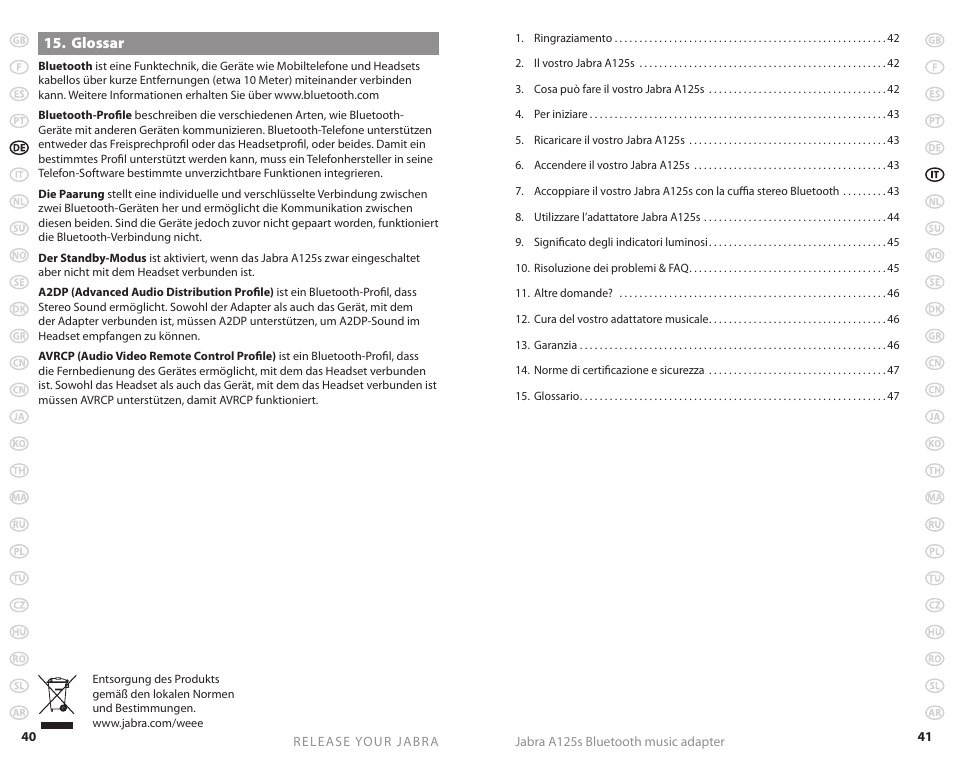 Jabra A125s User Manual | Page 23 / 106