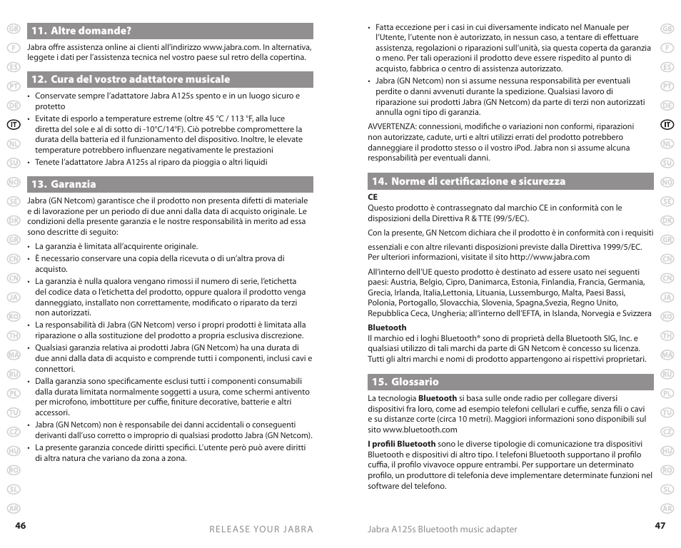 Jabra A125s User Manual | Page 26 / 106