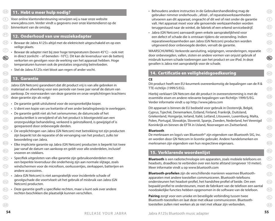 Jabra A125s User Manual | Page 30 / 106