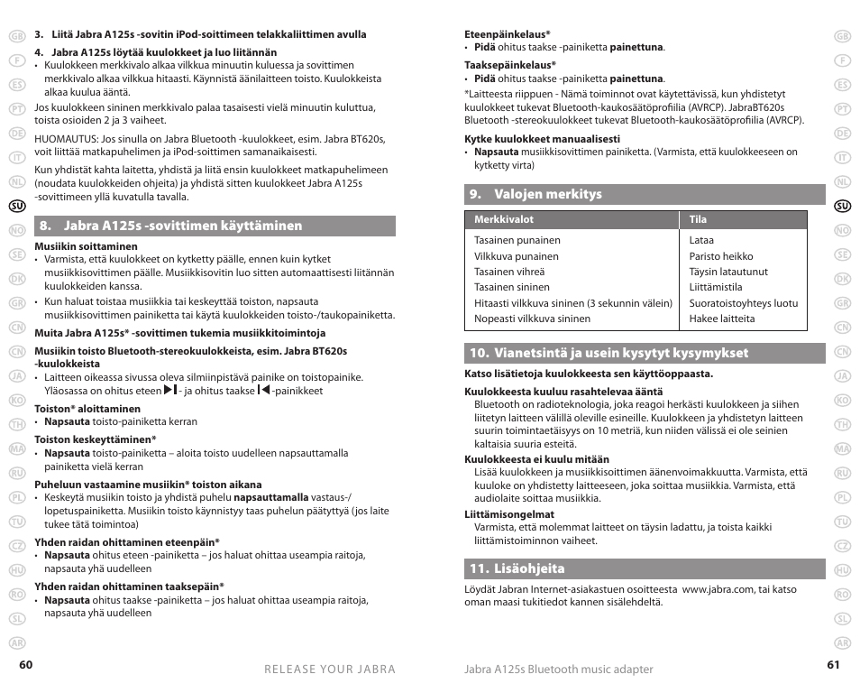 Jabra A125s User Manual | Page 33 / 106