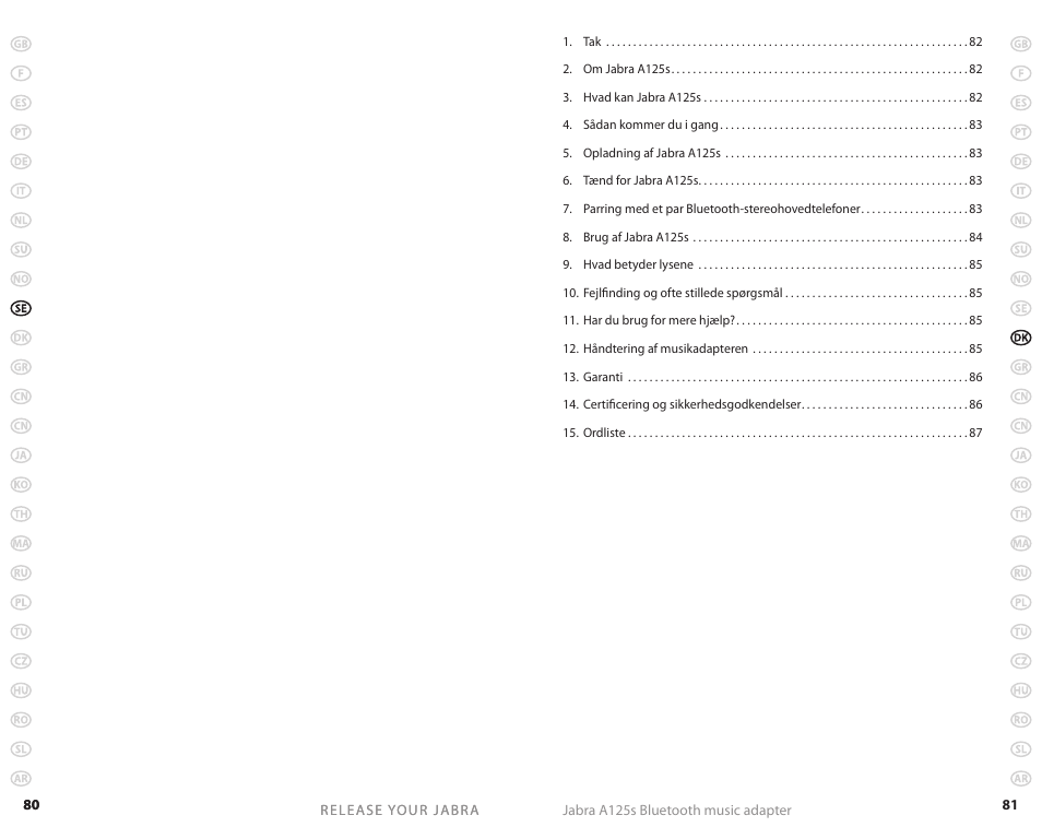 Jabra A125s User Manual | Page 43 / 106