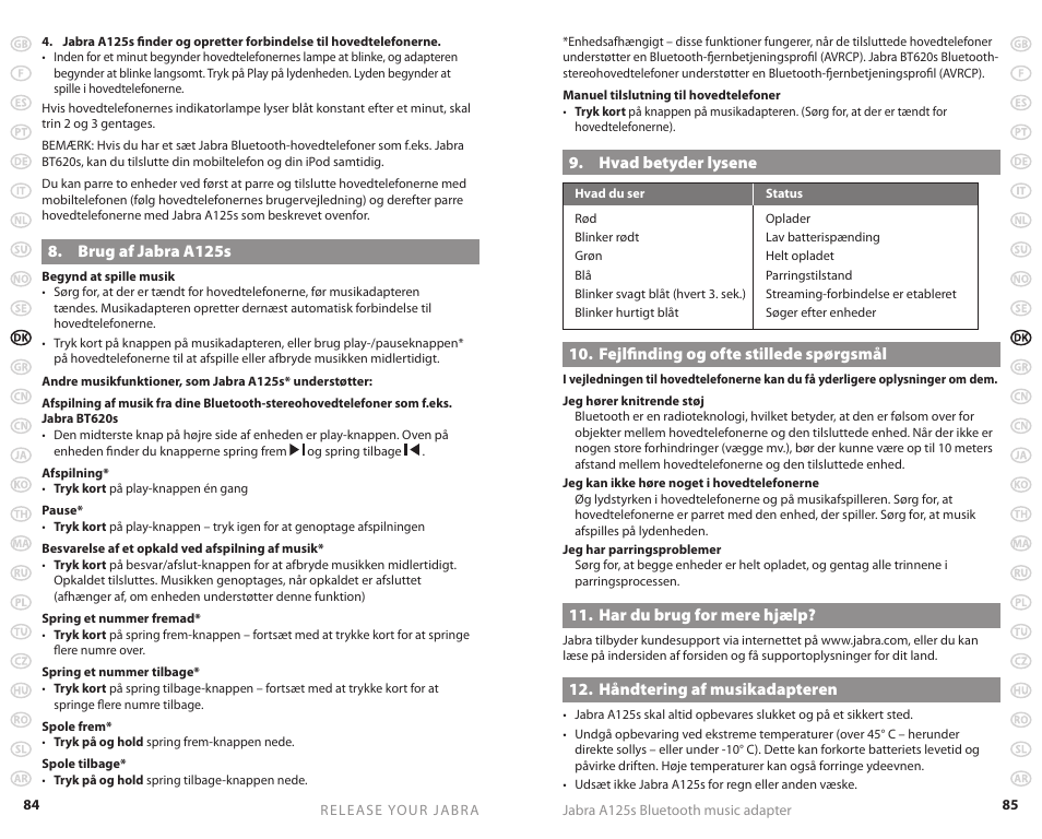 Jabra A125s User Manual | Page 45 / 106