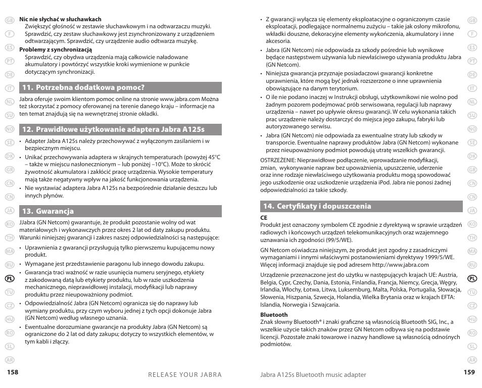 Jabra A125s User Manual | Page 82 / 106