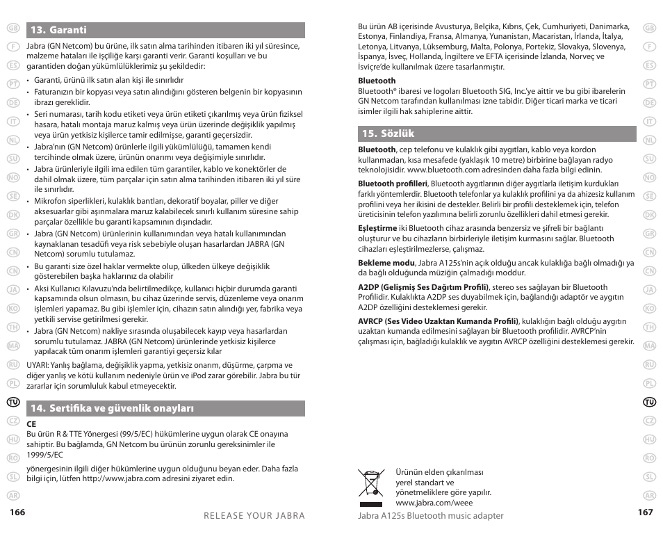 Jabra A125s User Manual | Page 86 / 106