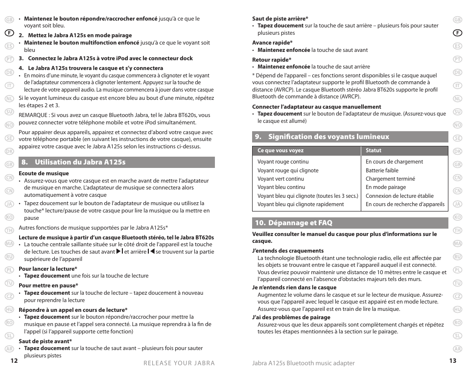 Jabra A125s User Manual | Page 9 / 106