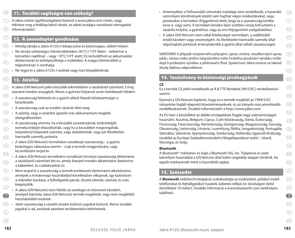 Jabra A125s User Manual | Page 94 / 106