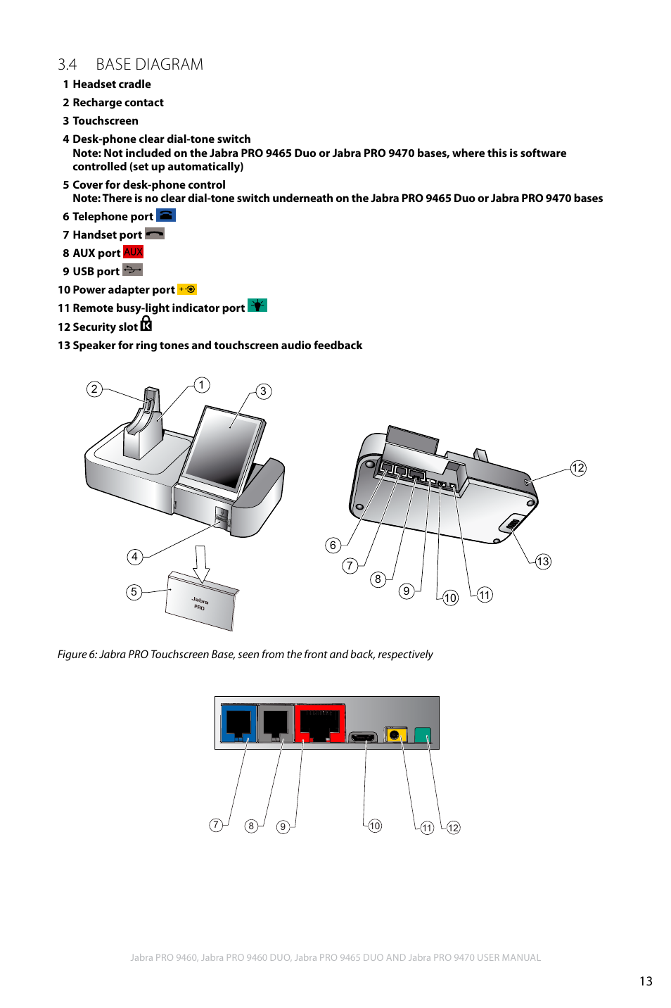 4 base diagram, En g li sh | Jabra PRO 9460 User Manual | Page 13 / 80
