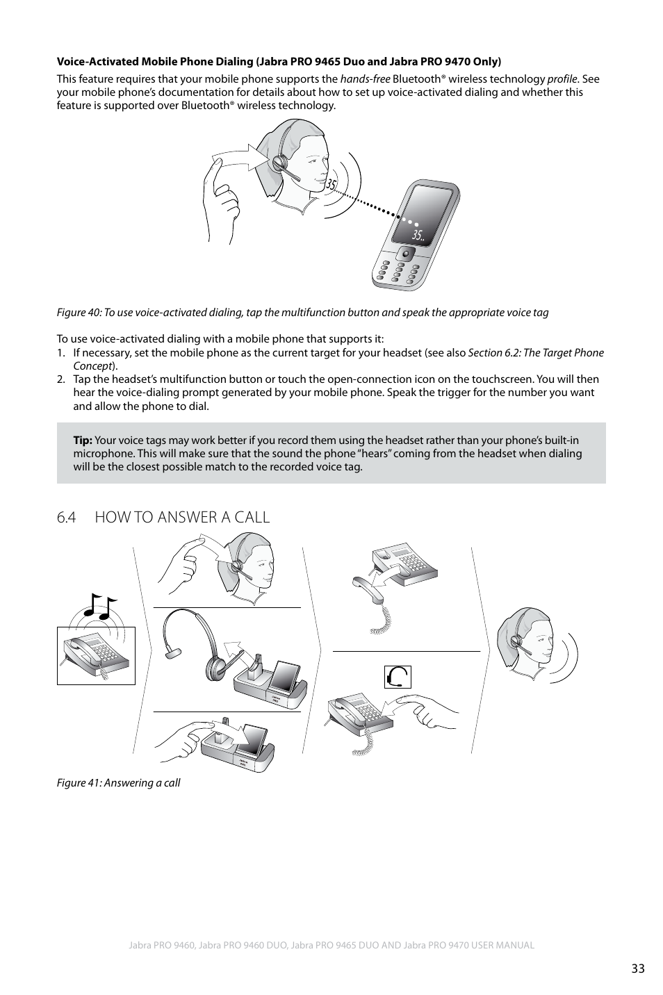 4 how to answer a call, En g li sh | Jabra PRO 9460 User Manual | Page 33 / 80
