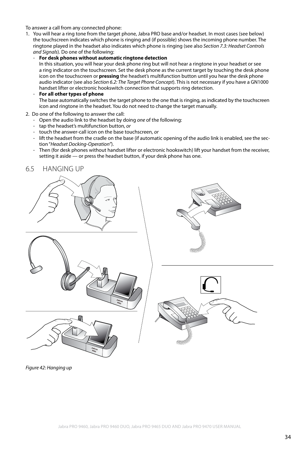 5 hanging up, En g li sh | Jabra PRO 9460 User Manual | Page 34 / 80