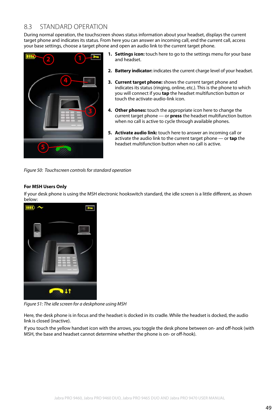 3 standard operation, En g li sh | Jabra PRO 9460 User Manual | Page 49 / 80