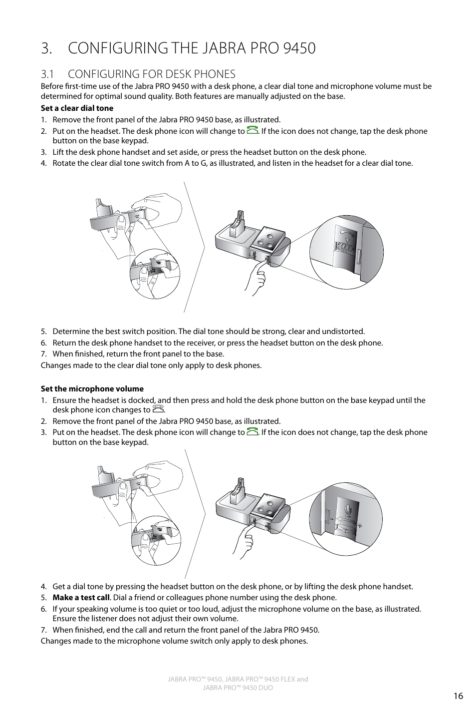 Configuring the jabra pro 9450, English, 1 configuring for desk phones | Jabra Pro 9450 User Manual | Page 15 / 34