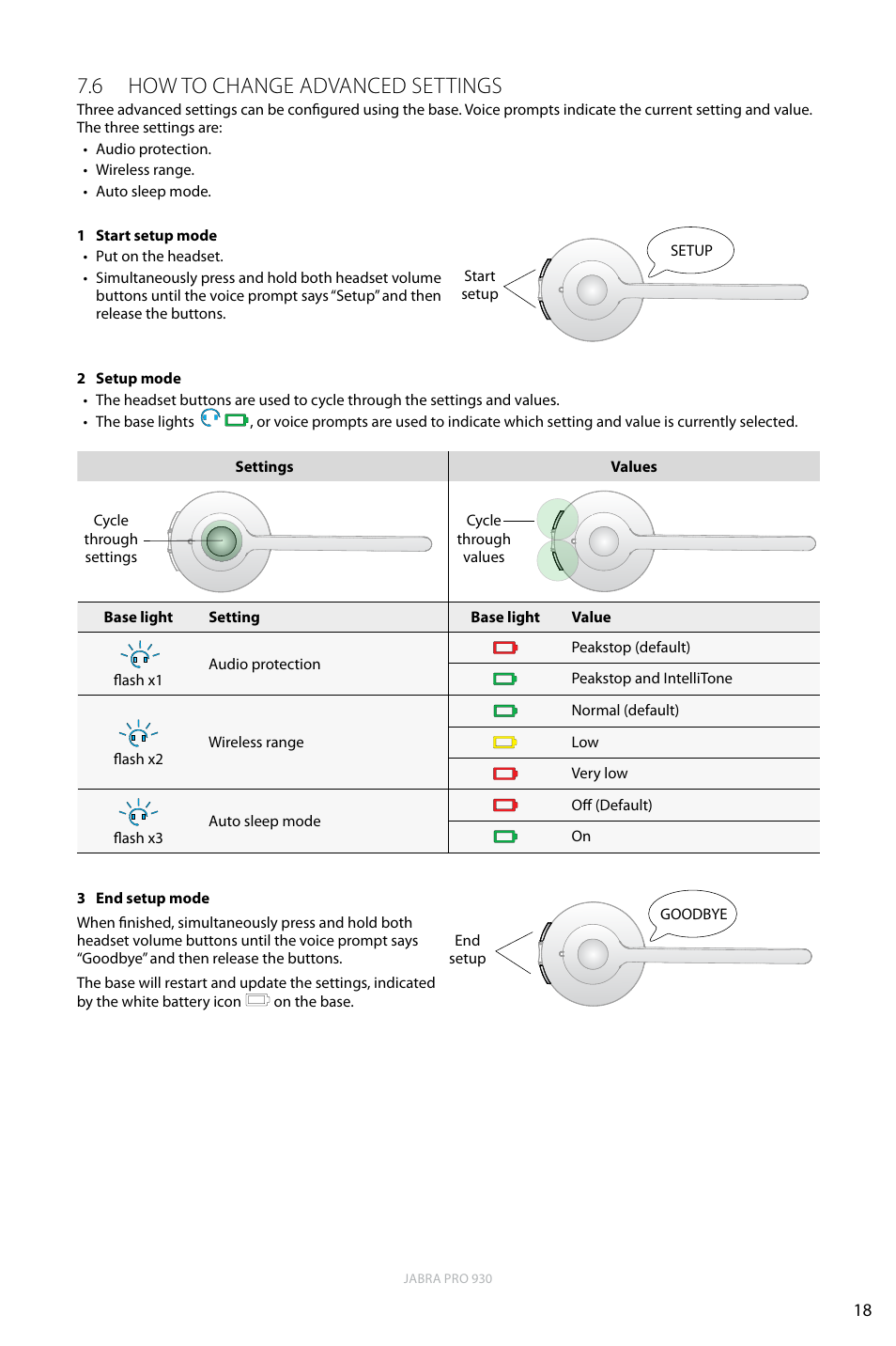 6 how to change advanced settings, English | Jabra PRO 930 User Manual | Page 18 / 24