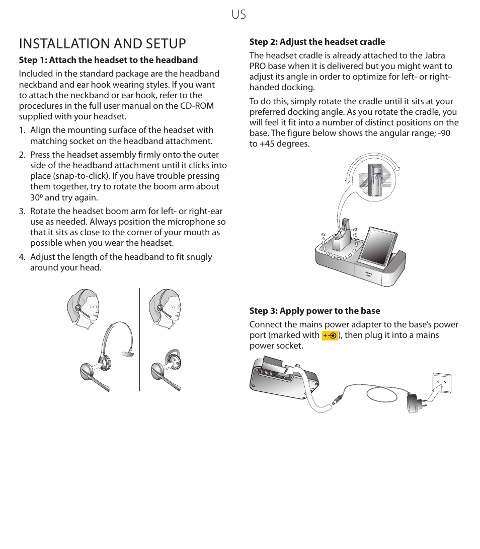Installation and setup | Jabra PROTM 9470 User Manual | Page 4 / 41