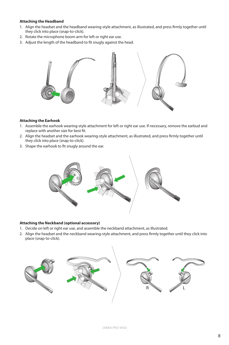 En g li sh | Jabra Pro 9450 User Manual | Page 8 / 38