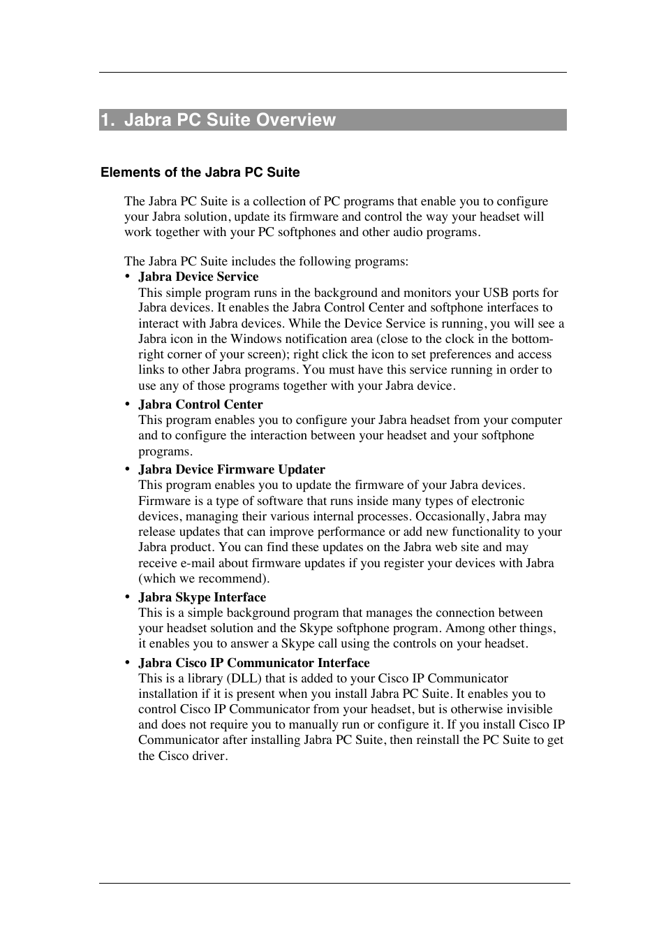 Jabra pc suite overview | Jabra PC Suite User Manual | Page 3 / 33