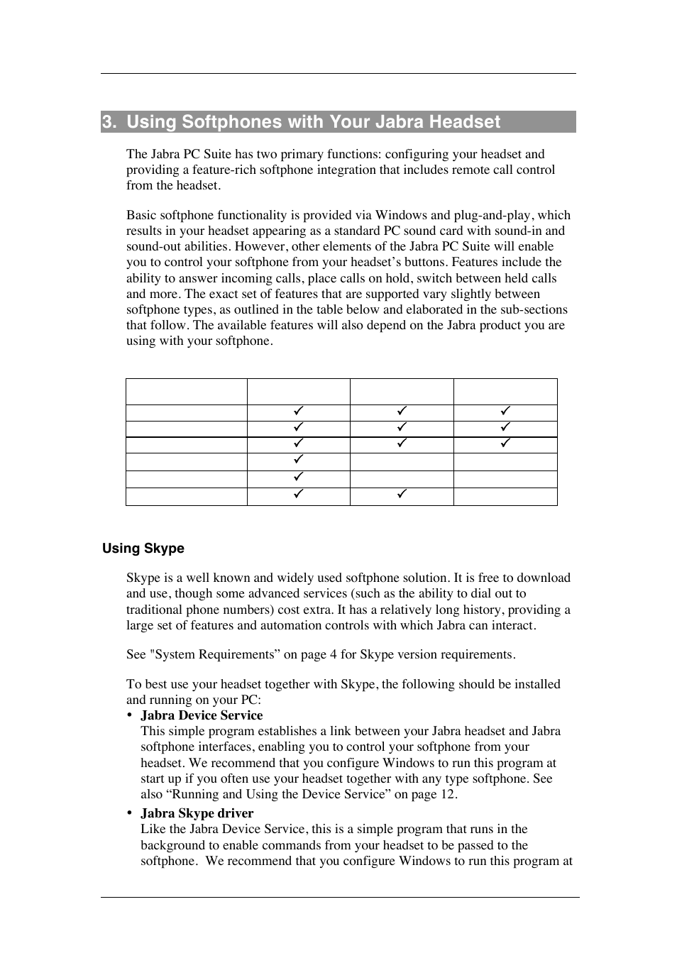 Using softphones with your jabra headset | Jabra PC Suite User Manual | Page 8 / 33