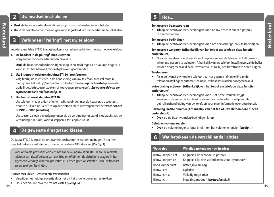 Ned er la n d | Jabra BT130 User Manual | Page 25 / 63