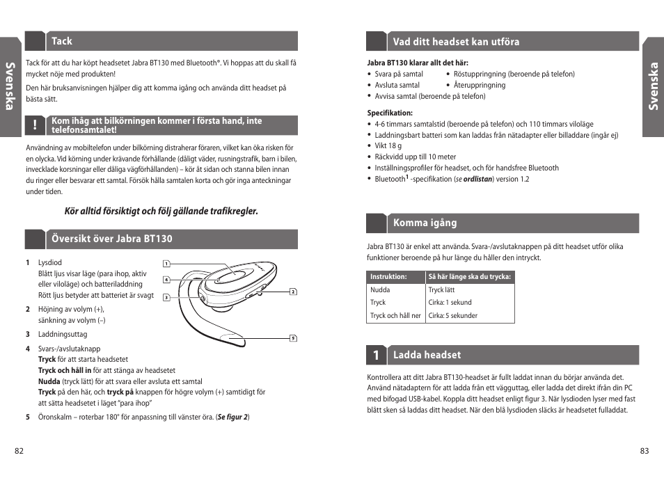 Sv en sk a | Jabra BT130 User Manual | Page 44 / 63