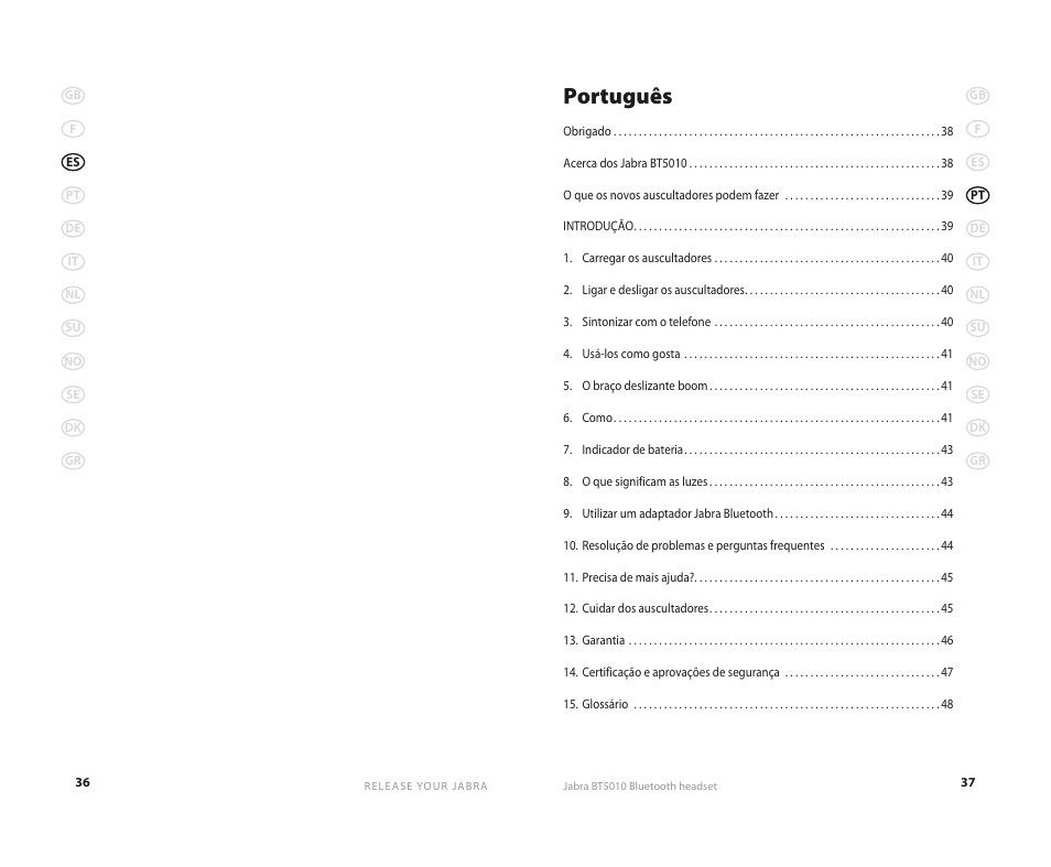 Português | Jabra BT5010 User Manual | Page 21 / 75