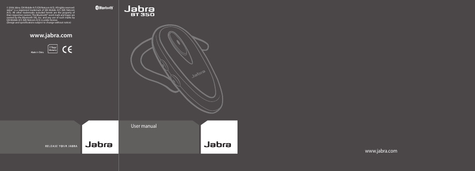 Jabra BT 350 User Manual | 8 pages