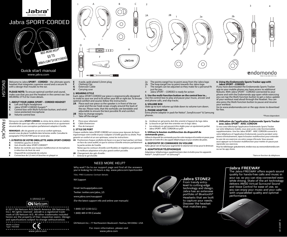 Jabra HSC009 User Manual | 2 pages