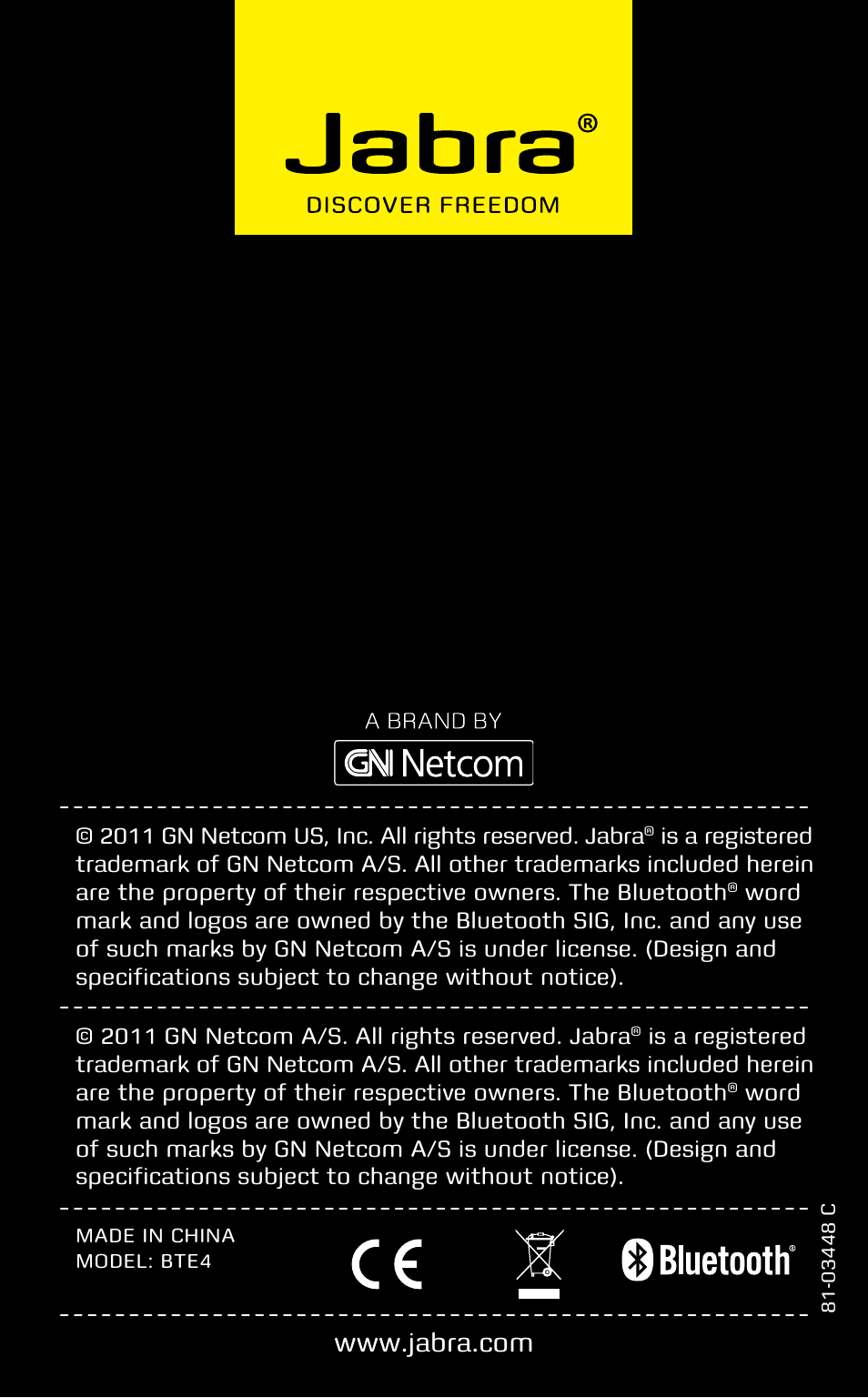 Jabra BTE4 User Manual | Page 15 / 15