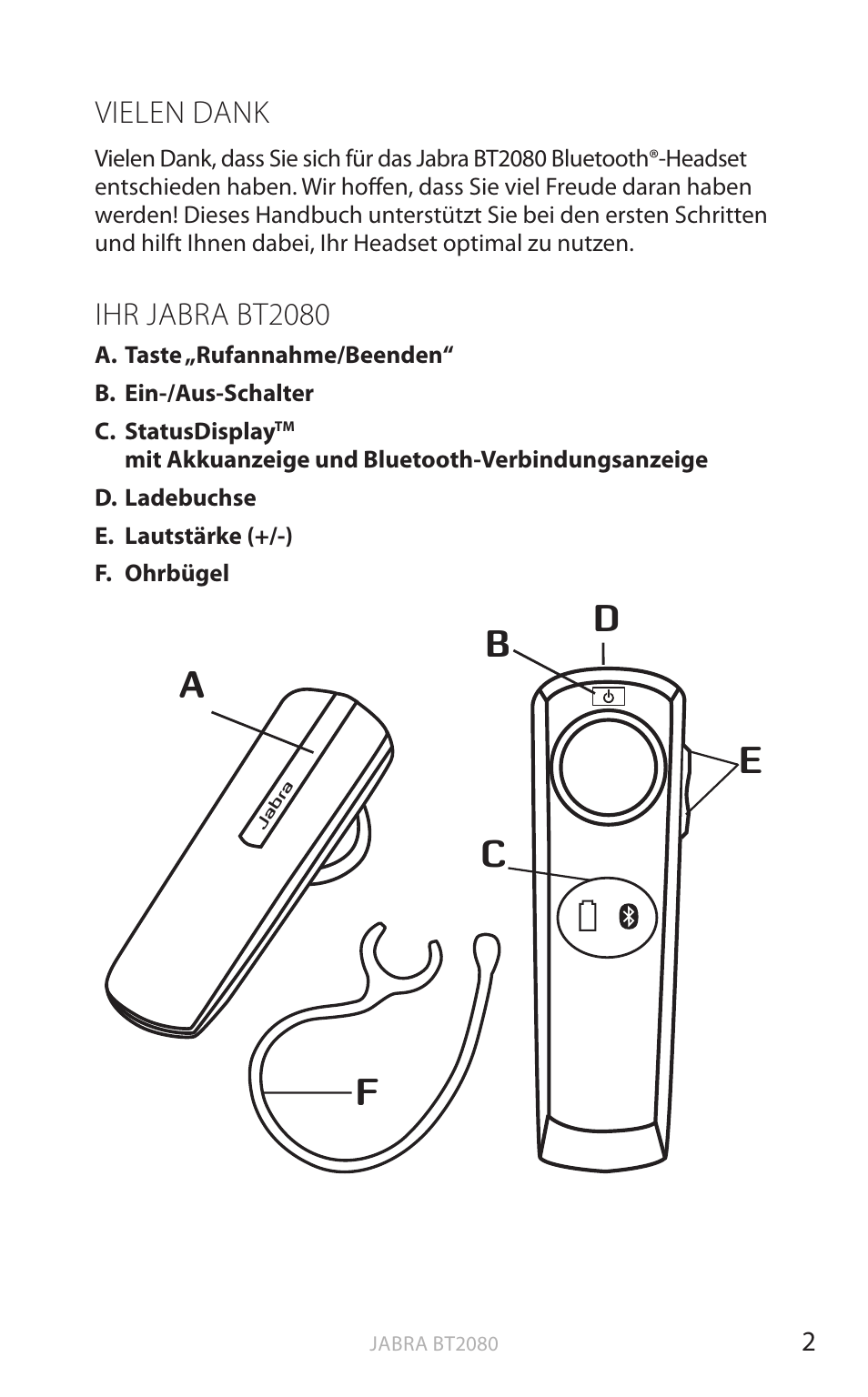 Vielen dank, Ihr jabra bt2080, Englisch | Jabra BT2080 User Manual | Page 103 / 495