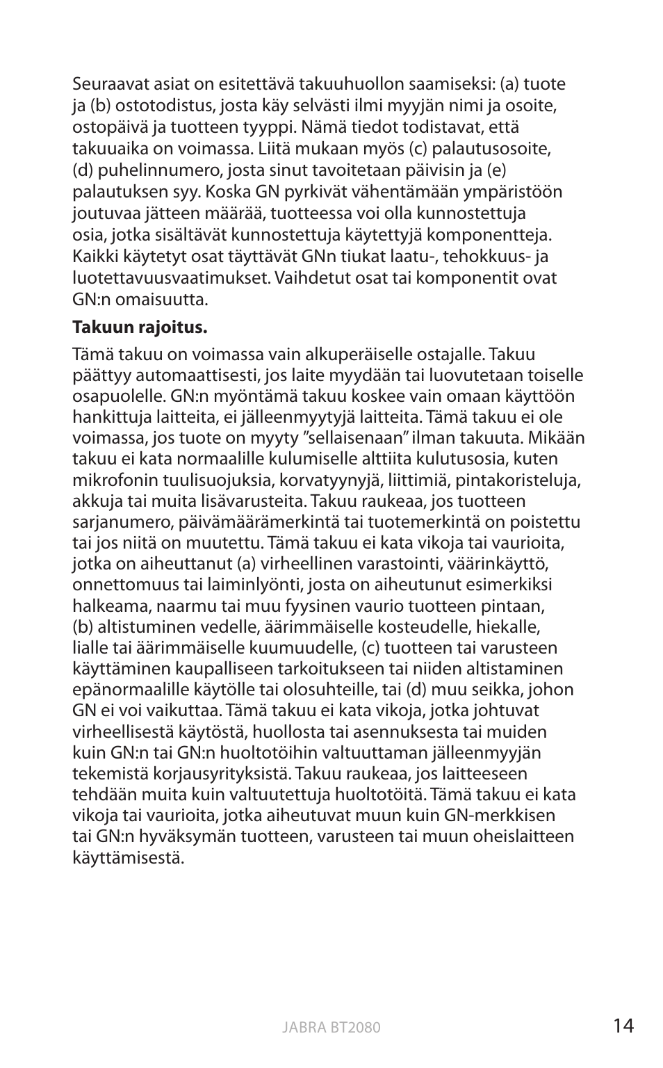 Suomi | Jabra BT2080 User Manual | Page 186 / 495