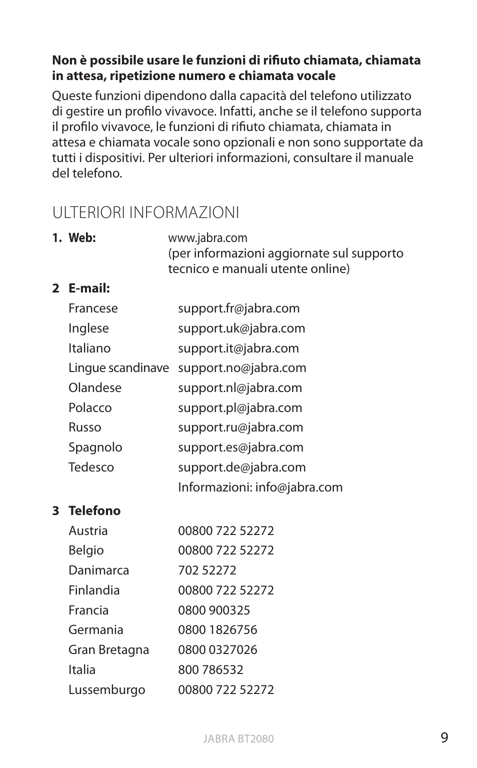 Ulteriori informazioni, Inglese | Jabra BT2080 User Manual | Page 213 / 495