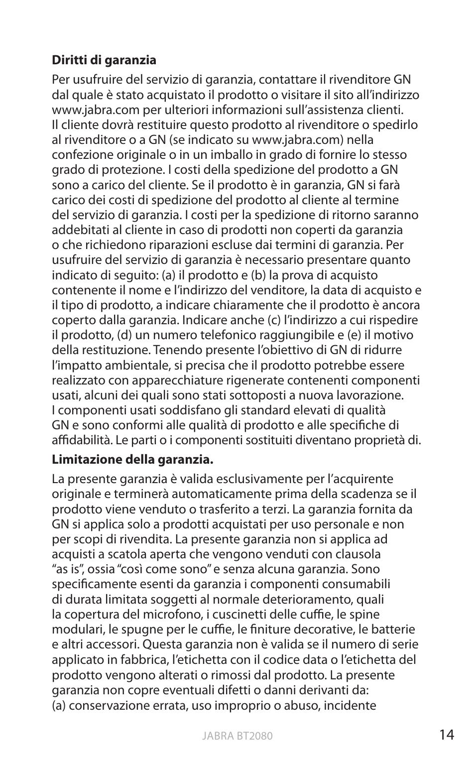 Inglese | Jabra BT2080 User Manual | Page 218 / 495