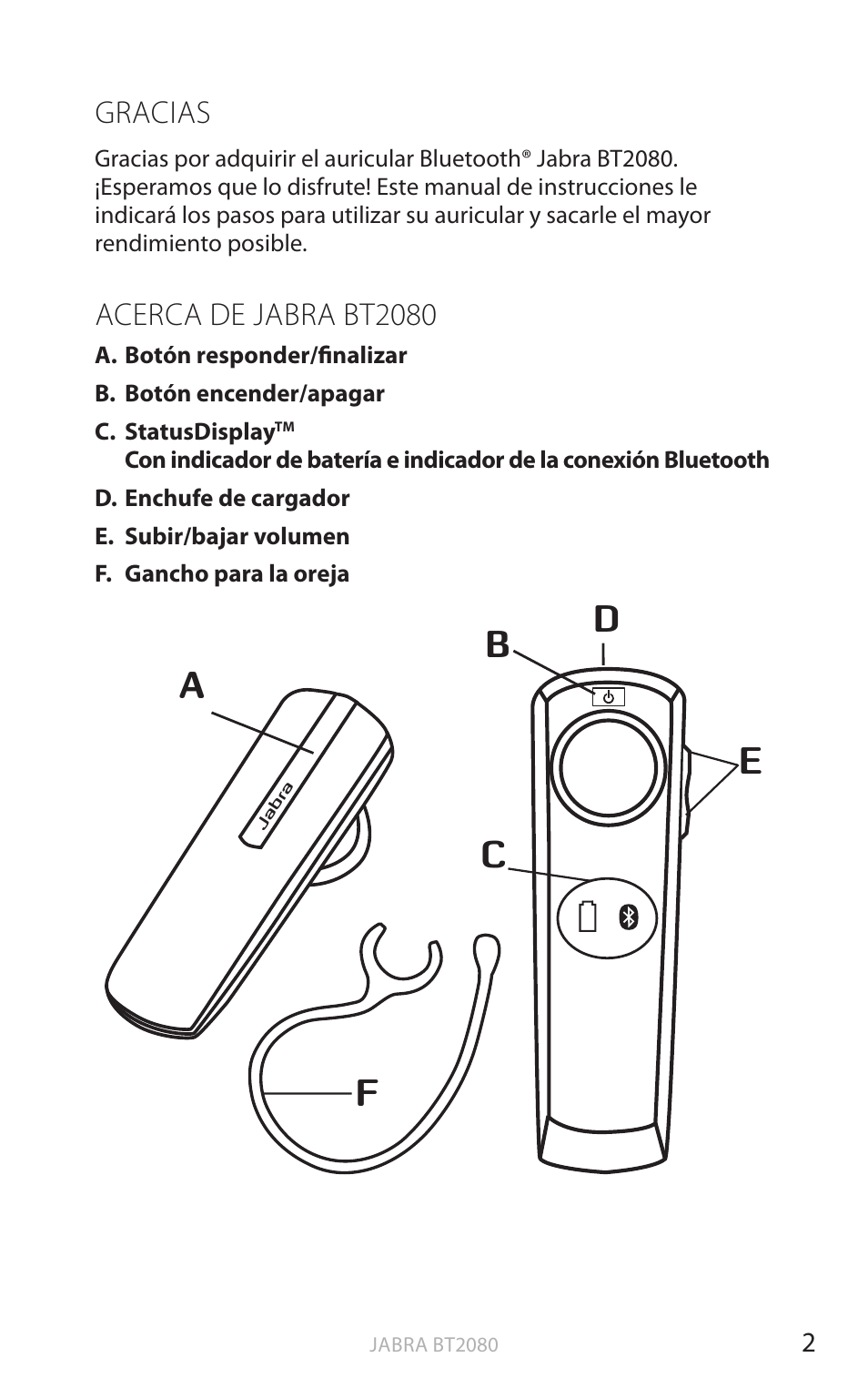 Gracias, Acerca de jabra bt2080, English | Jabra BT2080 User Manual | Page 239 / 495