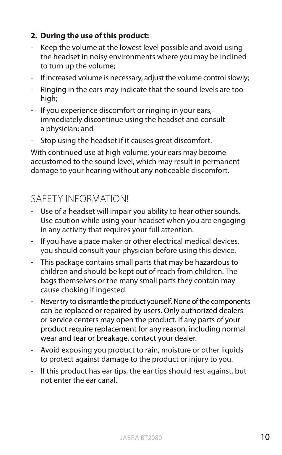 Safety information, English | Jabra BT2080 User Manual | Page 29 / 495