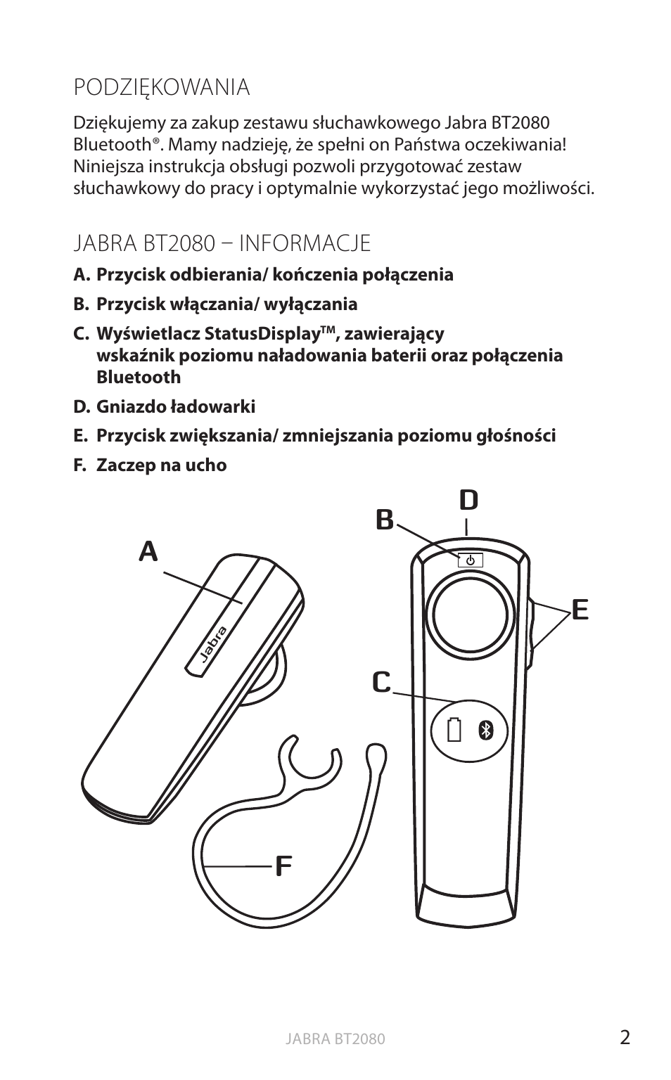 Podziękowania, Jabra bt2080 – informacje, English | Jabra BT2080 User Manual | Page 290 / 495