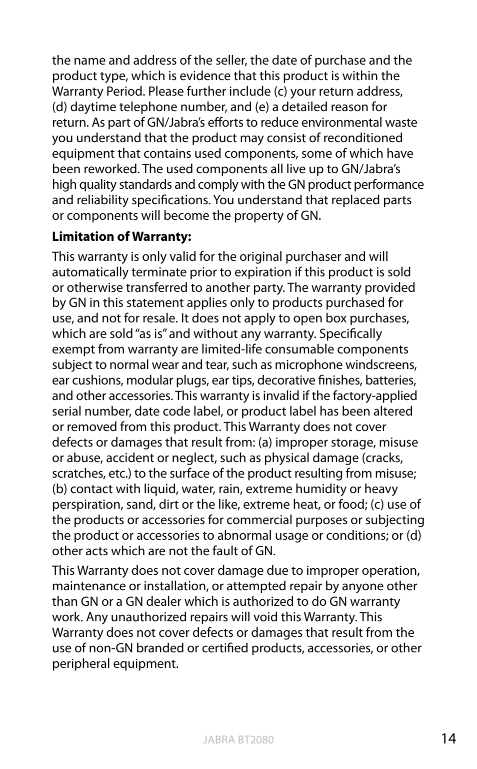 English | Jabra BT2080 User Manual | Page 33 / 495