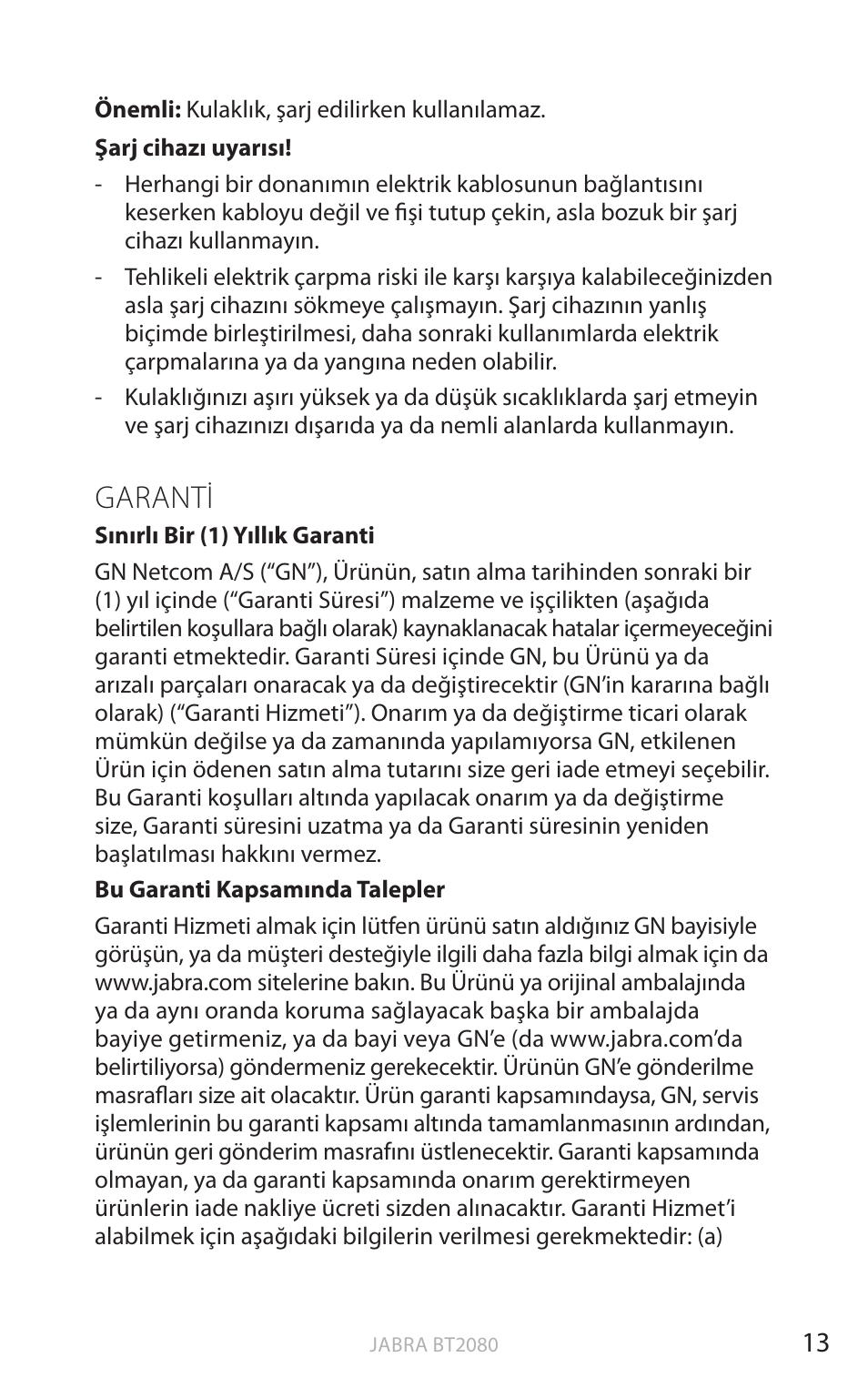 Garanti, English | Jabra BT2080 User Manual | Page 337 / 495