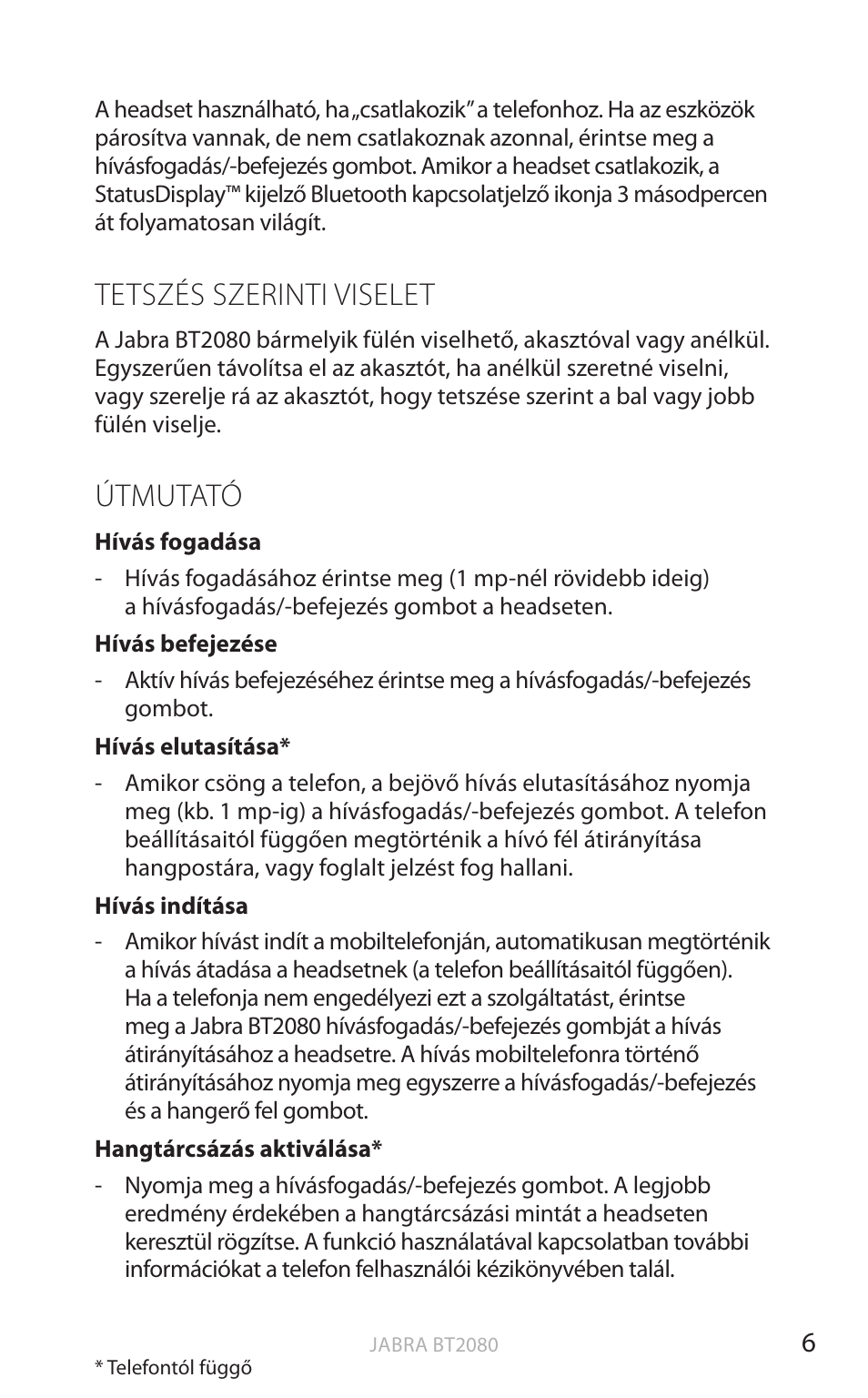 Tetszés szerinti viselet, Útmutató, English | Jabra BT2080 User Manual | Page 346 / 495