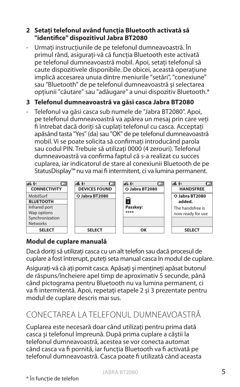 Conectarea la telefonul dumneavoastră, English | Jabra BT2080 User Manual | Page 362 / 495