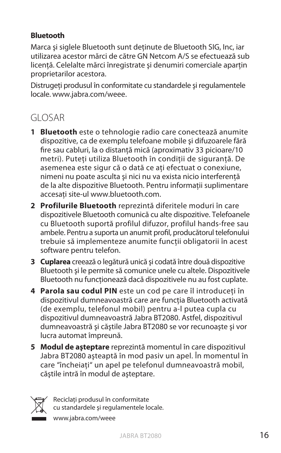 Glosar, English | Jabra BT2080 User Manual | Page 373 / 495