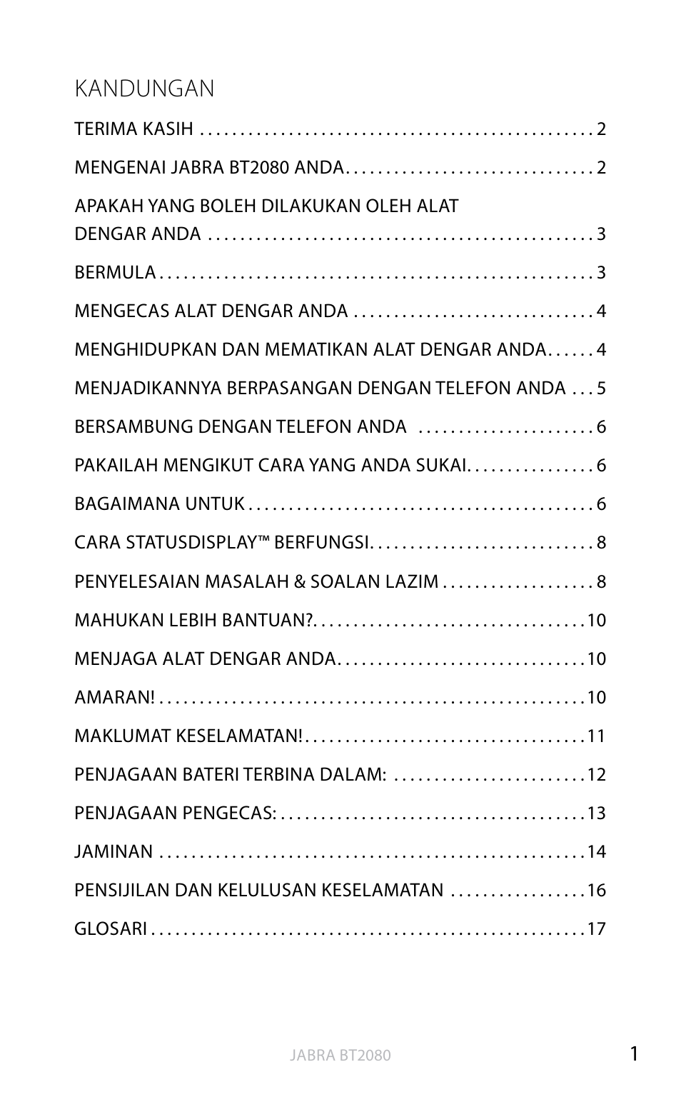 Bahasa ingger is, Kandungan | Jabra BT2080 User Manual | Page 466 / 495