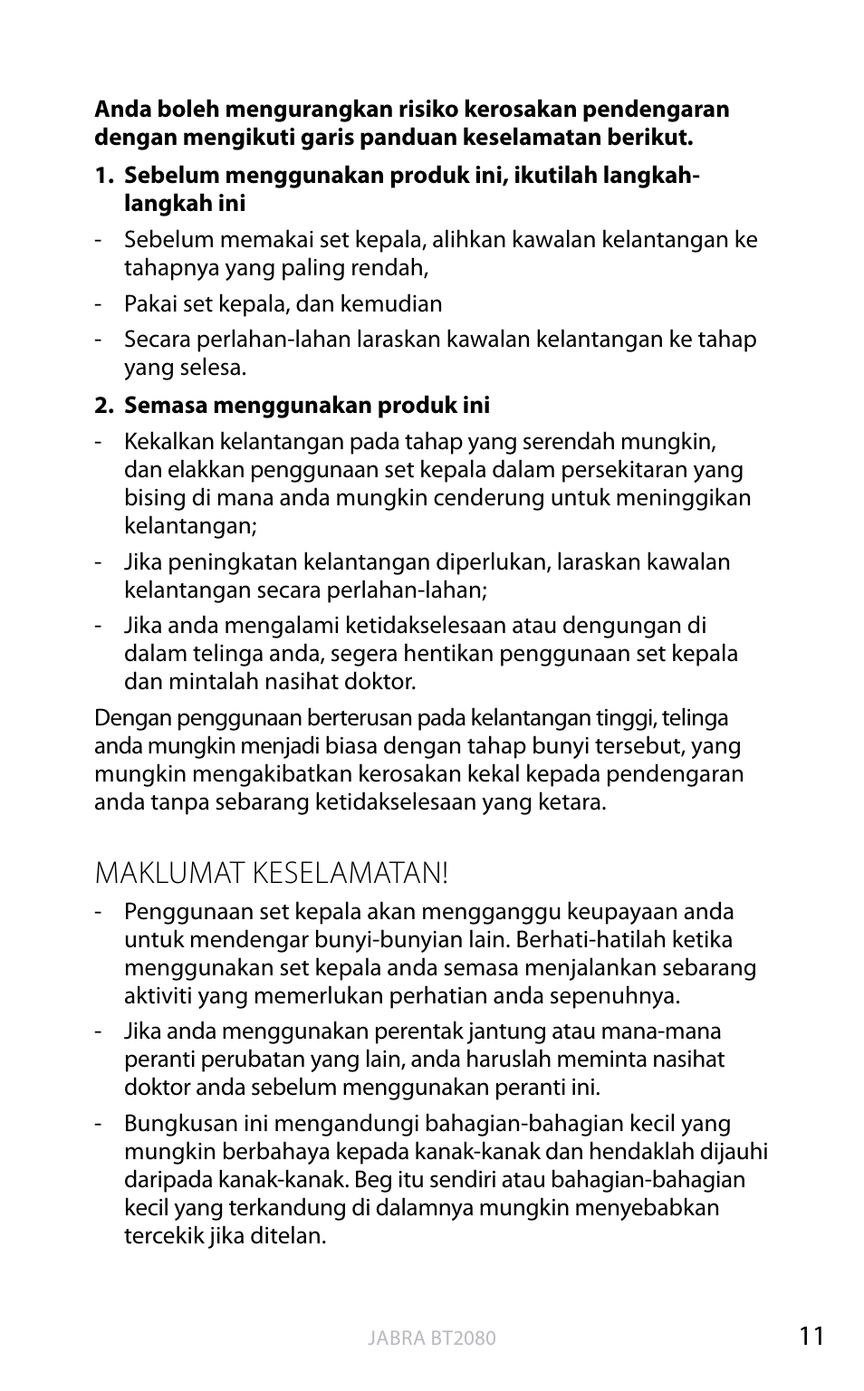 Maklumat keselamatan, Bahasa ingger is | Jabra BT2080 User Manual | Page 476 / 495