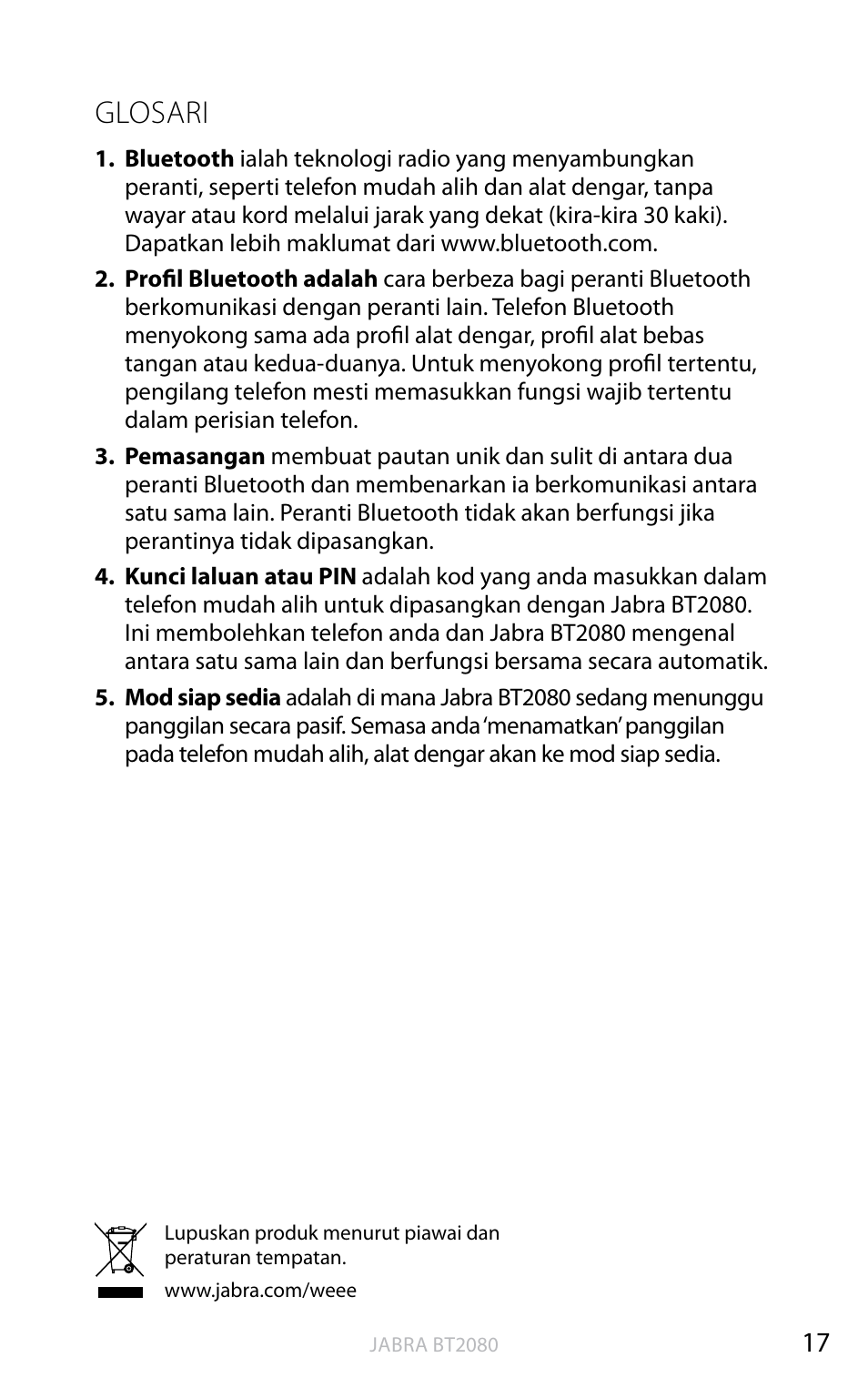 Glosari, Bahasa ingger is | Jabra BT2080 User Manual | Page 482 / 495